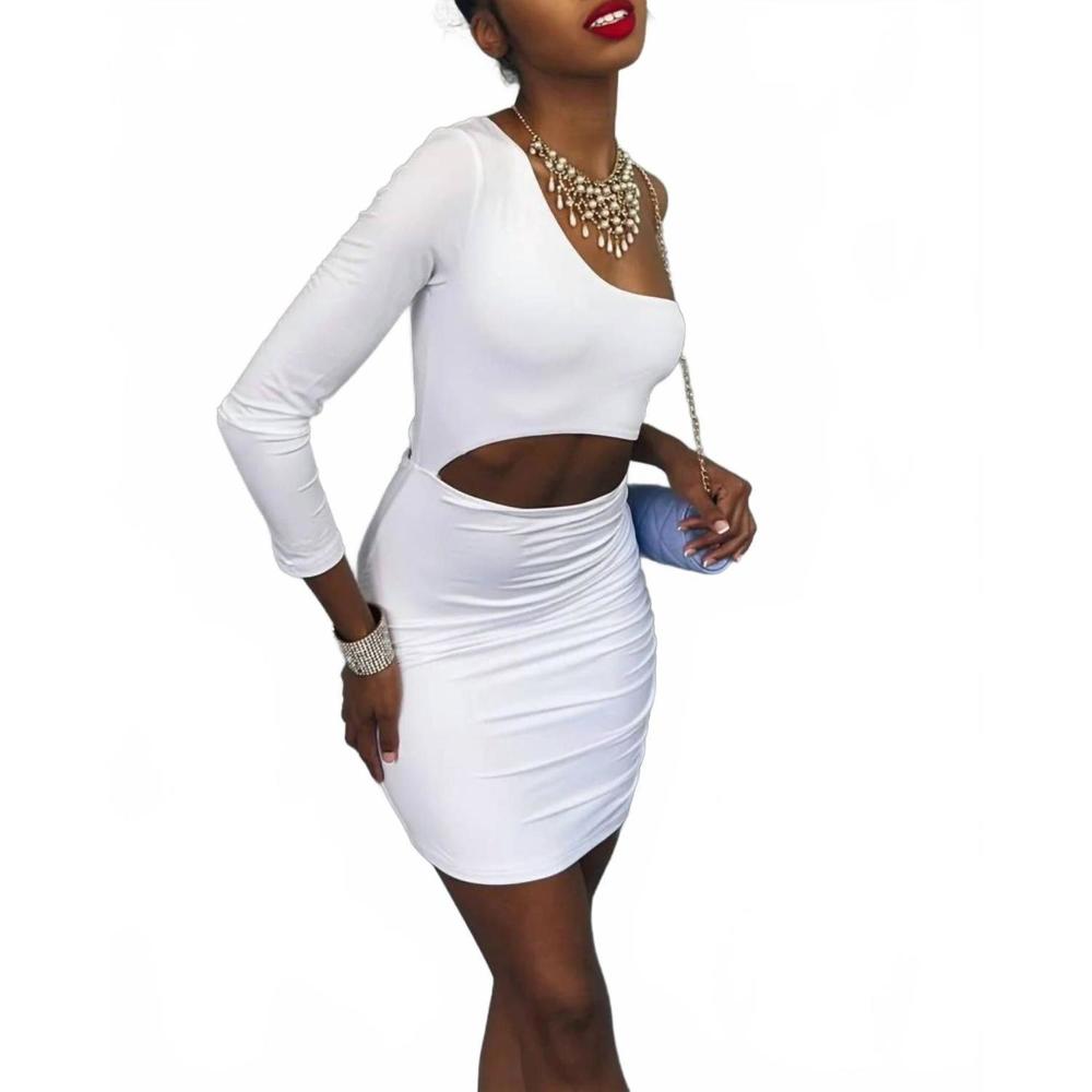 NEW GOBLES imani cut out dress in white